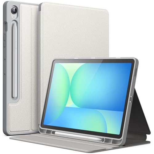 JETech Hülle für Samsung Galaxy Tab S10 FE Plus/S10 FE+ 13,1 Zoll mit S Pen Halter, Dünn Folio Ständer Tablet Schutzhülle, Multi-Winkel Ansehen (Silber) von JETech
