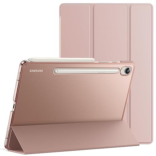 JETech Hülle für Samsung Galaxy Tab S9 11 Zoll, Transluzente Rückseite TPU DREI-Falt Ständer Schützend Tablet Schutzhülle, Unterstützung S Pen Aufladung, Auto Wachen/Schlafen (Roségold) von JETech