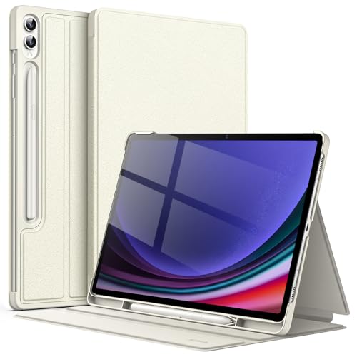 JETech Hülle für Samsung Galaxy Tab S9 Plus 12.4 Zoll mit S Pen Halter, Schlank Folio Ständer Tablet Schutzhülle, Multi-Winkel Ansehen (Beige) von JETech