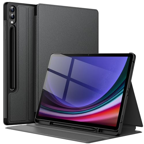 JETech Hülle für Samsung Galaxy Tab S10 Plus/Tab S9 Plus 12.4 Zoll mit S Pen Halter, Schlank Folio Ständer Tablet Schutzhülle, Multi-Winkel Ansehen (Graphite Schwarz) von JETech