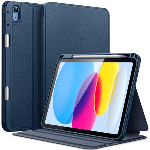 JETech Hülle für iPad (A16) 11./10. Generation (2025/2022) mit Stifthalter, Dünn Folio Ständer Tablet Schutzhülle, Multi-Winkel Ansehen (Navy) von JETech
