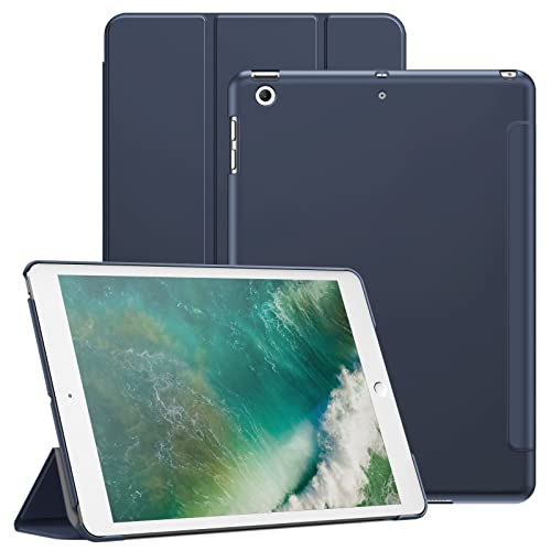 JETech Hülle für iPad 9,7 Zoll (6./5. Generation, 2018/2017), Schützende Harte Rückenschale Weiche Berührung Tablet Ständerabdeckung, Auto Wachen/Schlafen (Navy) von JETech