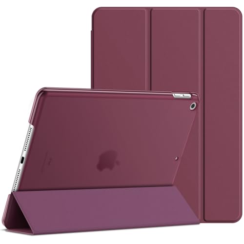 JETech Hülle für iPad 9 8 7 (10,2 Zoll, Modell 2021 2020 2019, 9. 8. 7. Generation), Auto Schlafen Wachen (Burgunderrot) von JETech