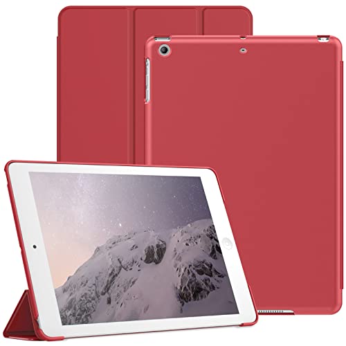 JETech Hülle für iPad Air 1 9,7 Zoll (Modell 2013, 1. Generation), Schützende Harte Rückenschale Weiche Berührung Tablet Ständerabdeckung, Auto Wachen/Schlafen (Rot) von JETech