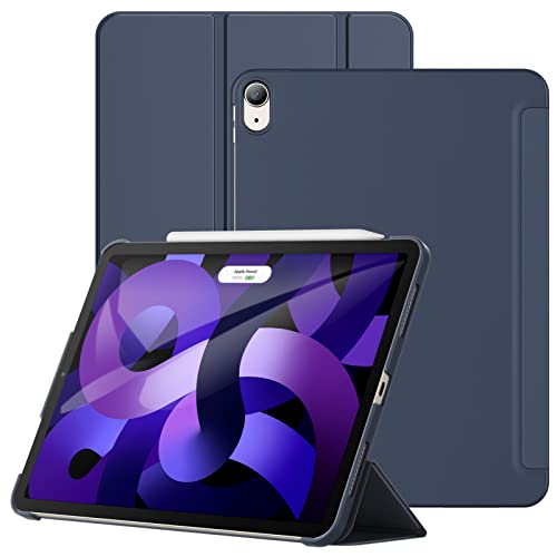 JETech Hülle für iPad Air 11 Zoll M3/M2 (2025/2024), iPad Air 5/4 (10,9-Zoll, Modell 2022/2020, 5./4.), Schützende Harte Rückenschale Weiche Berührung Tablet Ständerabdeckung (Navy) von JETech
