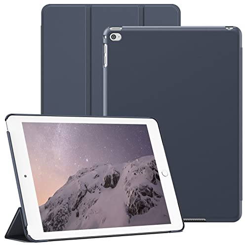 JETech Hülle für iPad Air 2 9,7 Zoll (Modell 2014, 2. Generation), Schützende Harte Rückenschale Weiche Berührung Tablet Ständerabdeckung, Auto Wachen/Schlafen (Navy) von JETech