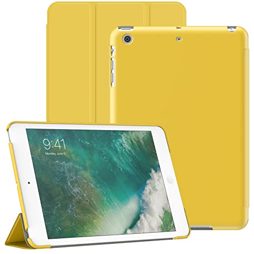 JETech Hülle für iPad Mini 1/2/3, Schützende Harte Rückenschale Weiche Berührung Tablet Ständerabdeckung, Auto Wachen/Schlafen (Gelb) von JETech