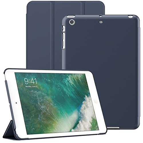 JETech Hülle für iPad Mini 1/2/3, Schützende Harte Rückenschale Weiche Berührung Tablet Ständerabdeckung, Auto Wachen/Schlafen (Navy) von JETech