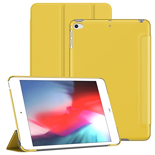 JETech Hülle für iPad Mini 5/4 (2019/2015 Modell 5./4. Generation), Schützende Harte Rückenschale Weiche Berührung Tablet Ständerabdeckung, Auto Wachen/Schlafen (Gelb) von JETech