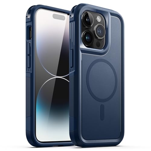 JETech Hülle für iPhone 14 Pro Max 6,7 Zoll Kompatibel mit MagSafe, Schwerlast Dual Layer Robust Schutz, Stoßfeste Schützende Harte Magnetisch Handyhülle (Blau) von JETech