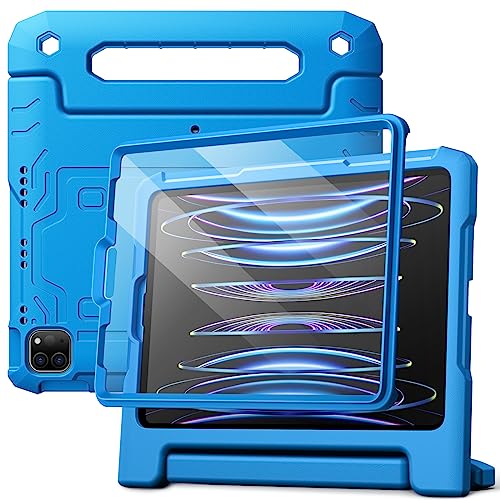 JETech Kinder Hülle für iPad Pro 11 Zoll Alle Modelle, iPad Air 5/4 (10,9 Zoll) mit Eingebaut Schutzfolie, Stoßfest Ganzkörpe Griff Ständer Tablet Schutzhülle (Blau) von JETech