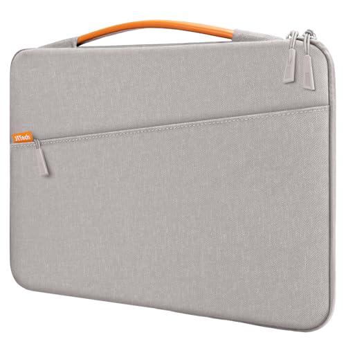 JETech Laptop Hülle für 14 Zoll MacBook Pro M3 / M2 / M1 A2779 A2442, wasserdichte Laptoptasche mit Tragbarem Griff und Tasche, Kompatibel mit 14 Zoll Notebook (Helles Grau) von JETech