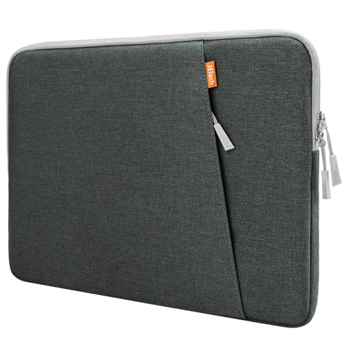 JETech Laptop Hülle für 16 Zoll MacBook Pro M3 / M2 / M1 A2780 A2485 A2141, wasserdichte Laptoptasche mit Tasche, Kompatibel mit 16 Zoll Notebook (Dunkelgrau) von JETech