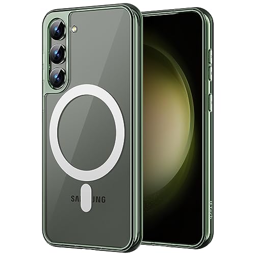 JETech Magnetisch Hülle für Samsung Galaxy S23 6,1 Zoll, Kompatibel mit MagSafe, Stoßfeste Schützend Handyhülle, Nicht Vergilbende Harte Klare PC-Rückseite (Grün) von JETech