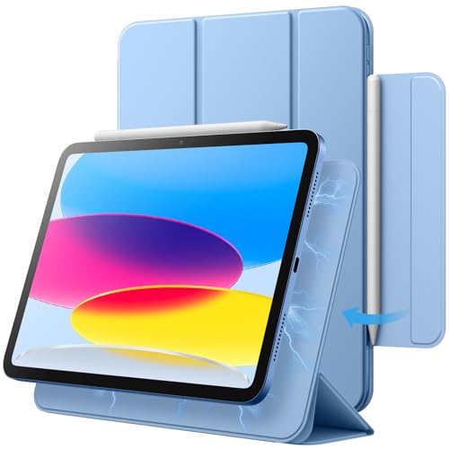 JETech Magnetisch Hülle für iPad 10 (10,9 Zoll, Modell 2022, 10. Generation), Magnetisch Befestigung, Schlank Schutzhülle mit Auto Schlafen/Wachen (Blau) von JETech