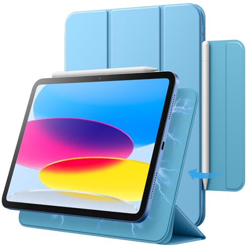 JETech Magnetisch Hülle für iPad 10 (10,9 Zoll, Modell 2022, 10. Generation), Magnetisch Befestigung, Schlank Schutzhülle mit Auto Schlafen/Wachen (Himmelblau) von JETech