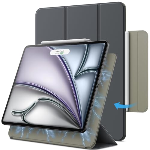 JETech Magnetisch Hülle für iPad Air 11 Zoll M3/M2 (2025/2024), iPad Air 5/4 (10,9-Zoll, Modell 2022/2020, 5./4. Generation), iPad Pro 11 (2018), Magnetisch Befestigung, Schlank Case (Dunkelgrau) von JETech