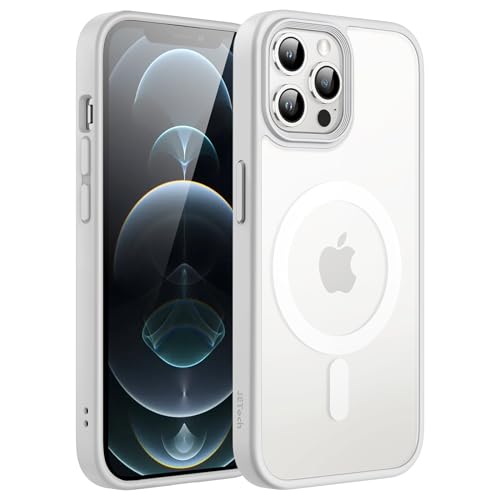 JETech Magnetisch Hülle für iPhone 12 Pro Max 6,7 Zoll Kompatibel mit MagSafe, Durchscheinende Matt Handyhülle Rückseite Dünn Stoßfest Schutzhülle (Grau) von JETech