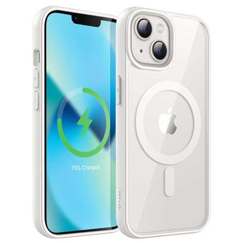 JETech Magnetisch Hülle für iPhone 13 Mini 5,4 Zoll Kompatibel mit MagSafe, Stoßfeste Stoßstange Handyhülle, Solid Farbe Matte TPU Rahmen, Anti-Kratzer Transparent Rückseite (Polarstern) von JETech