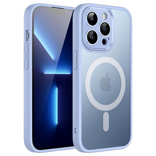 JETech Magnetisch Hülle für iPhone 13 Pro 6,1 Zoll Kompatibel mit MagSafe, Durchscheinende Matt Handyhülle Rückseite mit Voll Kamera Schutz Dünn Stoßfest Schutzhülle (Himmelblau) von JETech