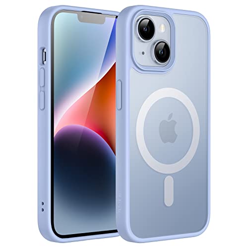 JETech Magnetisch Hülle für iPhone 14 Plus 6,7 Zoll Kompatibel mit MagSafe, Durchscheinende Matt Handyhülle Rückseite Dünn Stoßfest Schutzhülle (Himmelblau) von JETech