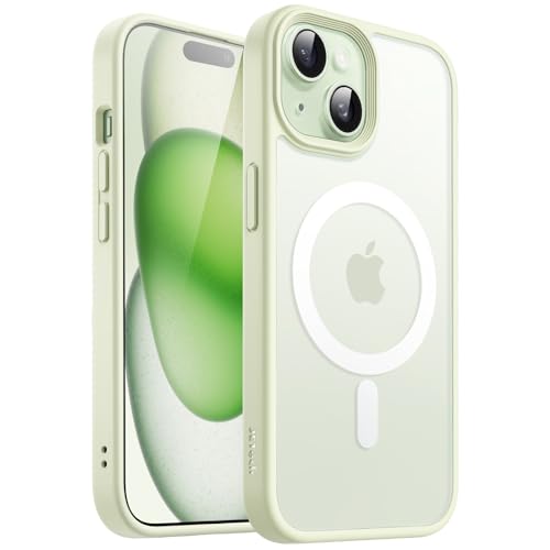 JETech Magnetisch Hülle für iPhone 15 6,1 Zoll Kompatibel mit MagSafe, Durchscheinende Matt Handyhülle Rückseite Dünn Stoßfest Schutzhülle (Grün) von JETech