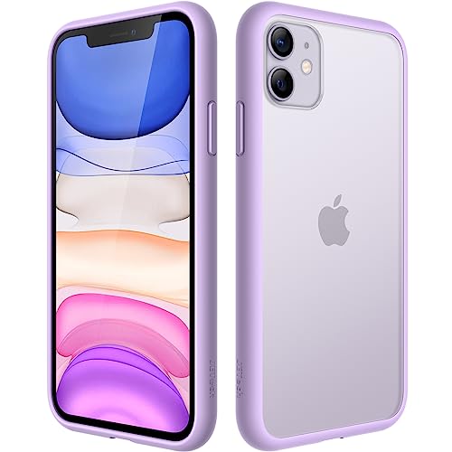JETech Matt Hülle für iPhone 11 6,1 Zoll, Stoßfest Militärstandard FallSchutz Handyhülle, Mattierte Durchscheinende Rückseite Schutzhülle, Anti-Fingerabdruck (Helles Lila) von JETech