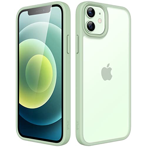 JETech Matt Hülle für iPhone 12/12 Pro 6,1 Zoll, Stoßfest Militärstandard FallSchutz Handyhülle, Mattierte Durchscheinende Rückseite Schutzhülle, Anti-Fingerabdruck (Grün) von JETech