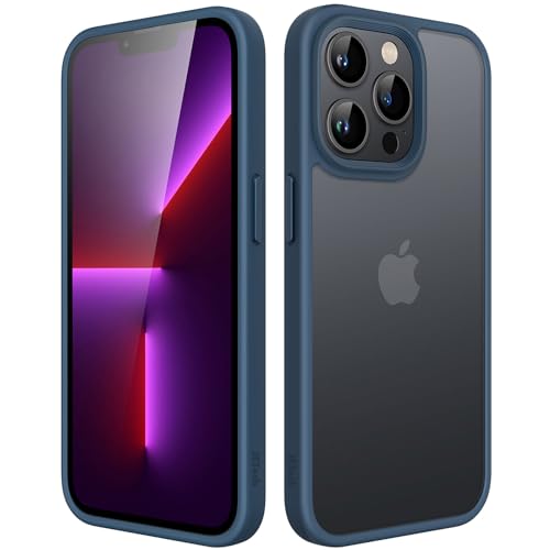 JETech Matt Hülle für iPhone 13 Pro Max 6,7 Zoll, Stoßfest Militärstandard FallSchutz Handyhülle, Mattierte Durchscheinende Rückseite Schutzhülle, Anti-Fingerabdruck (Sturmblau) von JETech