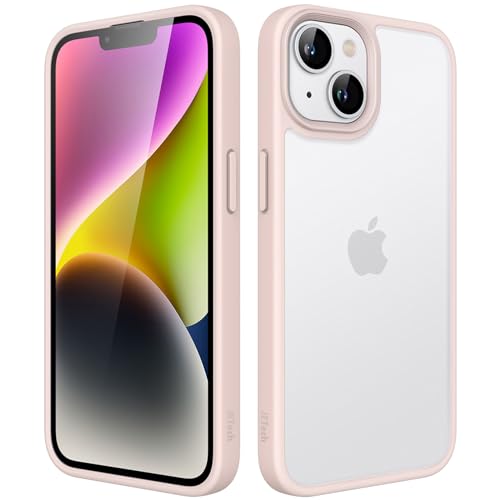 JETech Matt Hülle für iPhone 14 6,1 Zoll, Stoßfest Militärstandard FallSchutz Handyhülle, Mattierte Durchscheinende Rückseite Schutzhülle, Anti-Fingerabdruck (Kalkrosa) von JETech