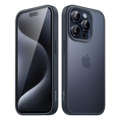 JETech Matt Hülle für iPhone 15 Pro 6,1 Zoll, Stoßfest Militärstandard FallSchutz Handyhülle, Mattierte Rückseite Schutzhülle, Anti-Fingerabdruck (Blau) von JETech