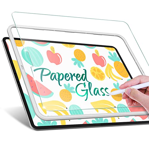 JETech Papier Glas Schutzfolie für iPad Pro 12.9 Zoll 2022/2021/2020/2018 (6./5./4./3. Gen) mit Installationswerkzeug, Displayschutz Panzer Schutz Gehärtetes Papier Matt Finish Blendfreiem von JETech