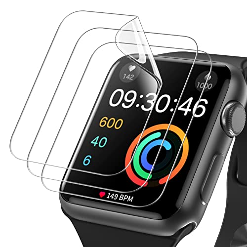 JETech Schutzfolie für Apple Watch Series 3/2/1 38 mm, Flexibler TPU Folie Displayschutz, Anti-Kratzer HD Klar, 3 Stück von JETech