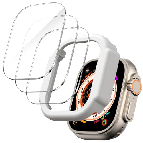 JETech Schutzfolie für Apple Watch Ultra 2 (2023) / Ultra (2022) 49mm mit Einfach Installationsrahmen, Anti-Kratz Gehärtetes Glas Displayschutz, HD Klar, 3 Stück von JETech