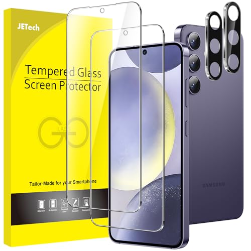 JETech Schutzfolie für Samsung Galaxy S24+ / S24 Plus 5G 6,7 Zoll mit Kameraschutz, Gehärtete Glas Displayschutz, Fingerabdruck ID Kompatibel, HD Klar, 2 Stück Jeweils von JETech