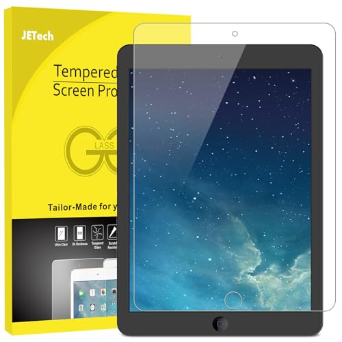 JETech Schutzfolie für iPad (9,7 Zoll, 2018/2017 Modell, 6./5.Generation), iPad Air 1/2, iPad Pro 9,7 Zoll, Gehärtetes Glas Film, HD Klar, 1 Stück von JETech