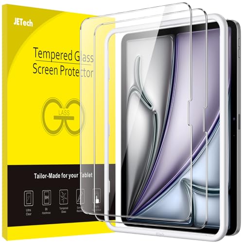 JETech Schutzfolie für iPad Air 12,9 Zoll Modell 2024 mit Einfachem Installationsrahmen, Gehärtete Glas Displayschutz, HD Klar, 2 Stück von JETech