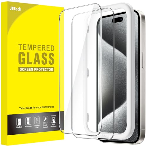 JETech Schutzfolie für iPhone 15 Pro 6,1 Zoll, Blasenfrei, Panzer Schutz Glas Folie Displayschutz mit Einfaches Installationswerkzeug, Hat Keinen Einfluss auf die Hülle, HD Klar, 2 Stück JETech Schutzfolie für iPhone 15 Pro 6,1 Zoll, Blasenfrei, Panzer Schutz Glas Folie Displayschutz mit Einfaches Installationswerkzeug, Hat Keinen Einfluss auf die Hülle, HD Klar, 2 Stück von JETech