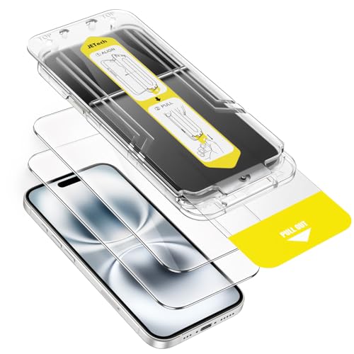 JETech Schutzfolie für iPhone 16 6,1 Zoll, 10-Sekunden Supereinfache Installation, Blasenfrei Gehärtete Glas Displayschutz, Hat Keinen Einfluss auf die Hülle, HD Klar, 2 Stück JETech Schutzfolie für iPhone 16 6,1 Zoll, 10-Sekunden Supereinfache Installation, Blasenfrei Gehärtete Glas Displayschutz, Hat Keinen Einfluss auf die Hülle, HD Klar, 2 Stück von JETech