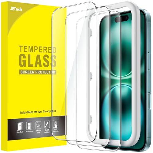 JETech Schutzfolie für iPhone 16 Plus 6,7 Zoll, Gehärtete Glas Displayschutz mit Einfachem Installationswerkzeug, Hat Keinen Einfluss auf die Hülle, HD Klar, 3 Stück JETech Schutzfolie für iPhone 16 Plus 6,7 Zoll, Gehärtete Glas Displayschutz mit Einfachem Installationswerkzeug, Hat Keinen Einfluss auf die Hülle, HD Klar, 3 Stück von JETech