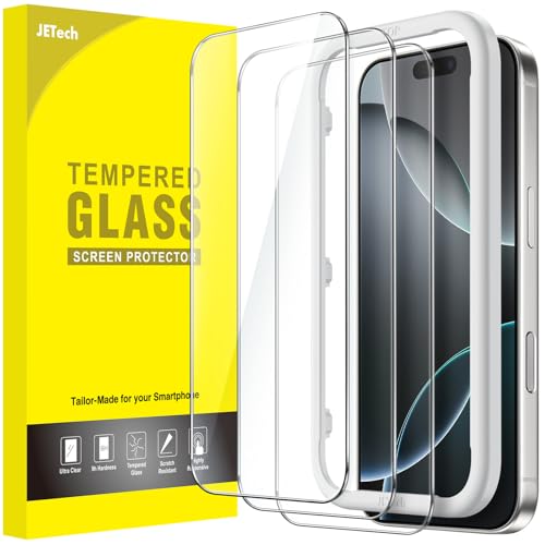 JETech Schutzfolie für iPhone 16 Pro 6,3 Zoll, Gehärtete Glas Displayschutz mit Einfachem Installationswerkzeug, Hat Keinen Einfluss auf die Hülle, HD Klar, 3 Stück JETech Schutzfolie für iPhone 16 Pro 6,3 Zoll, Gehärtete Glas Displayschutz mit Einfachem Installationswerkzeug, Hat Keinen Einfluss auf die Hülle, HD Klar, 3 Stück von JETech