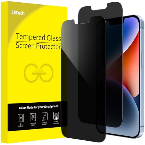 JETech Sichtschutz für iPhone 14 Plus 6,7 Zoll, Anti-Spähen Privatsphäre Schutzfolie Panzer Schutz Glas Folie Displayschutz, 2 Stück von JETech