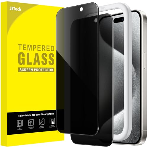 JETech Sichtschutz für iPhone 15 Pro 6,1 Zoll, Anti-Spähen Gehärtetes Glas Schutzfolie mit Einfaches Installationswerkzeug, 2 Stück JETech Sichtschutz für iPhone 15 Pro 6,1 Zoll, Anti-Spähen Gehärtetes Glas Schutzfolie mit Einfaches Installationswerkzeug, 2 Stück von JETech