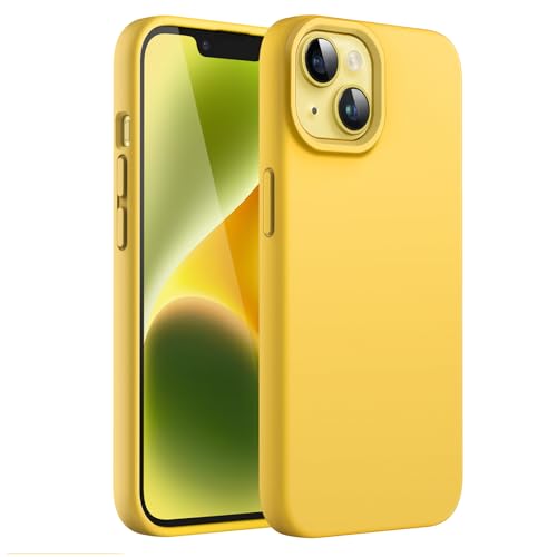 JETech Silikon Hülle für iPhone 14 6,1 Zoll, Ganzkörper Handyhülle mit Seidig-Weicher Berühren, Stoßfest Schutzhülle mit Mikrofaser-Futter (Gelb) von JETech