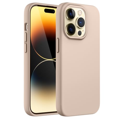 JETech Silikon Hülle für iPhone 14 Pro 6,1 Zoll, Ganzkörper Handyhülle mit Seidig-Weicher Berühren, Stoßfest Schutzhülle mit Mikrofaser-Futter (Gold) von JETech