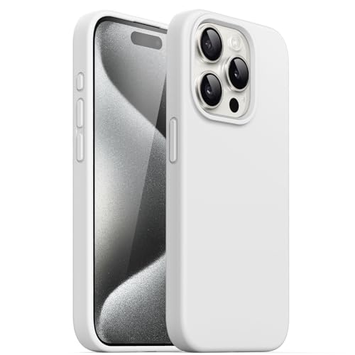 JETech Silikon Hülle für iPhone 15 Pro 6,1 Zoll, Ganzkörper Handyhülle mit Seidig-Weicher Berühren, Stoßfest Schutzhülle (Weiß) von JETech