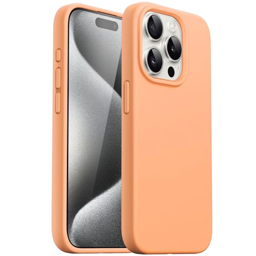 JETech Silikon Hülle für iPhone 15 Pro Max 6,7 Zoll, Ganzkörper Handyhülle mit Seidig-Weicher Berühren, Stoßfest Schutzhülle (Sorbet Orange) von JETech