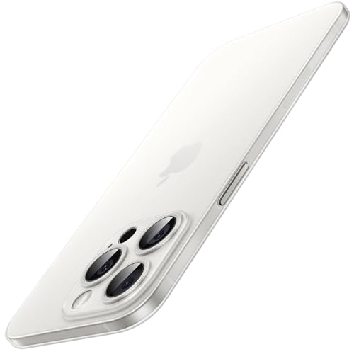 JETech Ultra Dünn Hülle für iPhone 15 Pro Max 6,7 Zoll, Kameraobjektivabdeckung, Leicht Matt Finish PP Hard Minimalistisch Hülle, Unterstützt Kabelloses Laden (Translucent) von JETech
