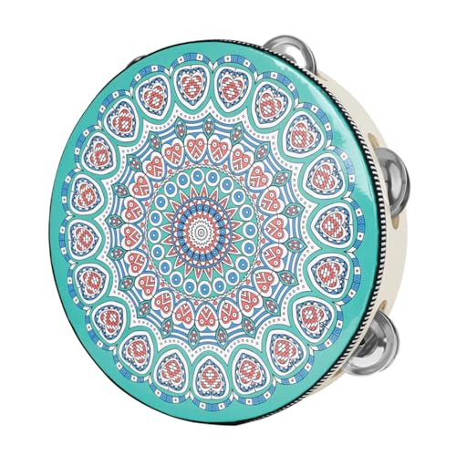 JEWEDECO Hand Tambourine Drum Aus Hochwertigem Material Leichte Handliche Percussion Für Erwachsene Und Junge Mädchen Für Musik Und Tanz Vielseitig Einsetzbar Als Musikinstrument Und Tanzrequisit von JEWEDECO