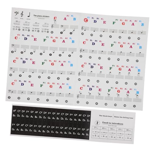 JEWEDECO 2 Bögen Klaviertastatur Aufkleber, Klavier Anfänger Aufkleber, Klaviertastatur Aufkleber, Tastatur Notenstreifen, Klavierzubehör, Tastaturaufkleber, Klavieraufkleber Für Tasten, JEWEDECO 2 Bögen Klaviertastatur Aufkleber, Klavier Anfänger Aufkleber, Klaviertastatur Aufkleber, Tastatur Notenstreifen, Klavierzubehör, Tastaturaufkleber, Klavieraufkleber Für Tasten, von JEWEDECO